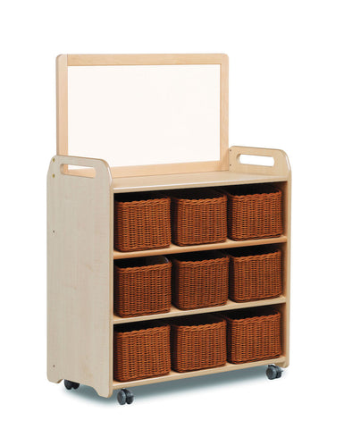 Mobile Shelf Unit With Top Magnetic Whiteboard Add-on